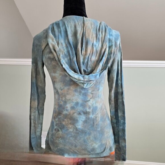 Free Society Boston Proper Burnout Camo Embellished Hoodie Yoga Sweatshirt Small - Picture 3 of 5